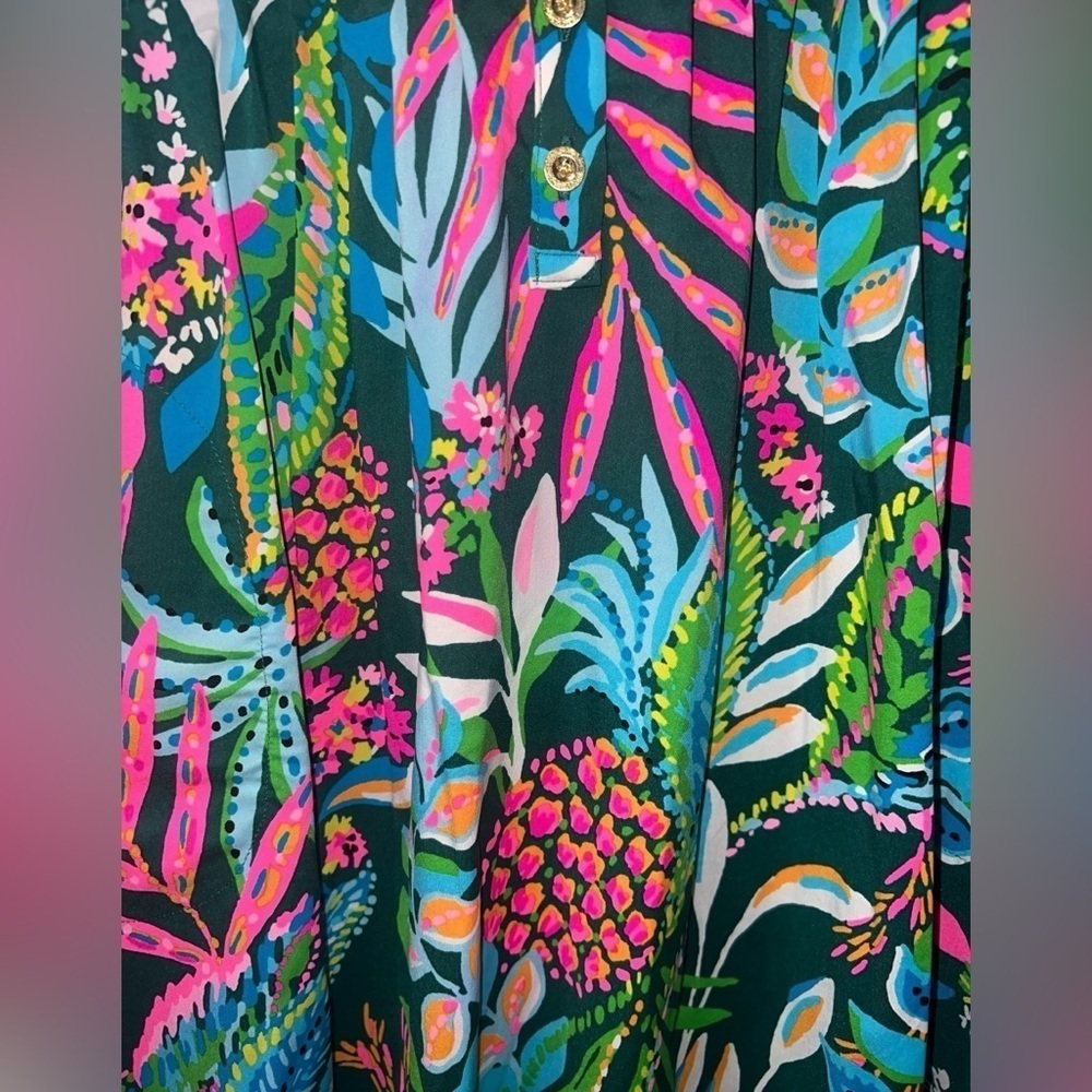 NWOT Lilly Pulitzer UPF 50+ Seana Dress in Multi Sunshine Jungle Green Size XXS - Picture 4 of 9
